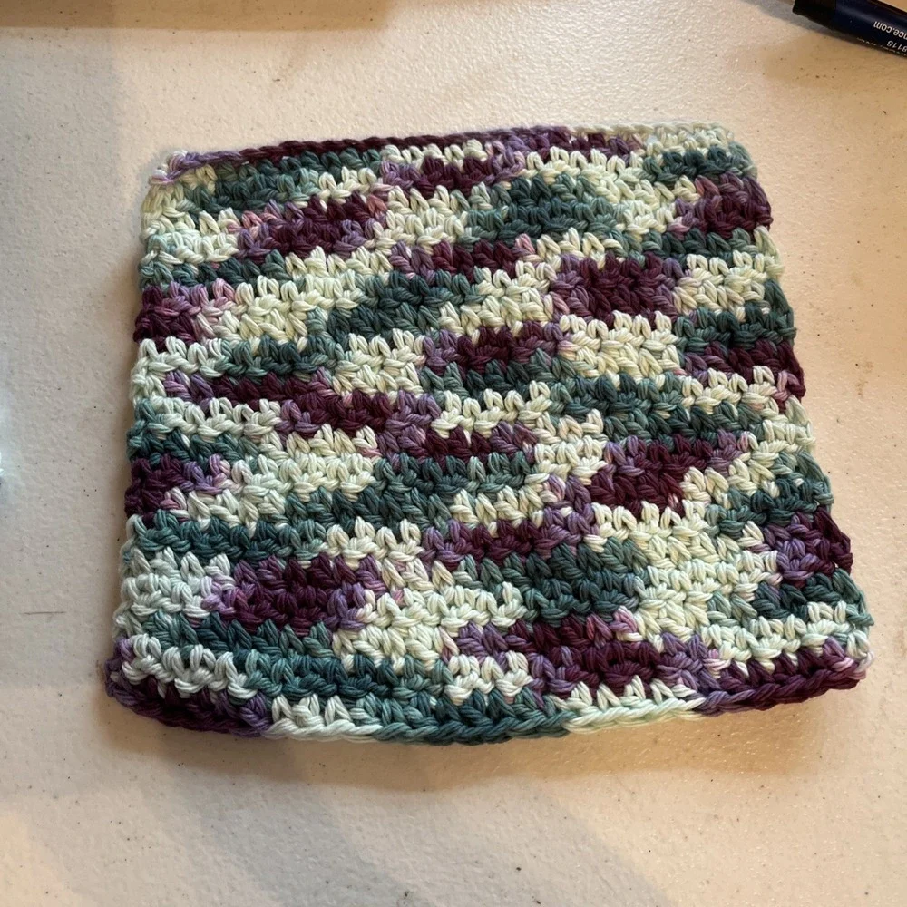 HANDMADE SET OF 3 CROCHET COTTON DISH CLOTHS OR WASH CLOTHS *NEW*